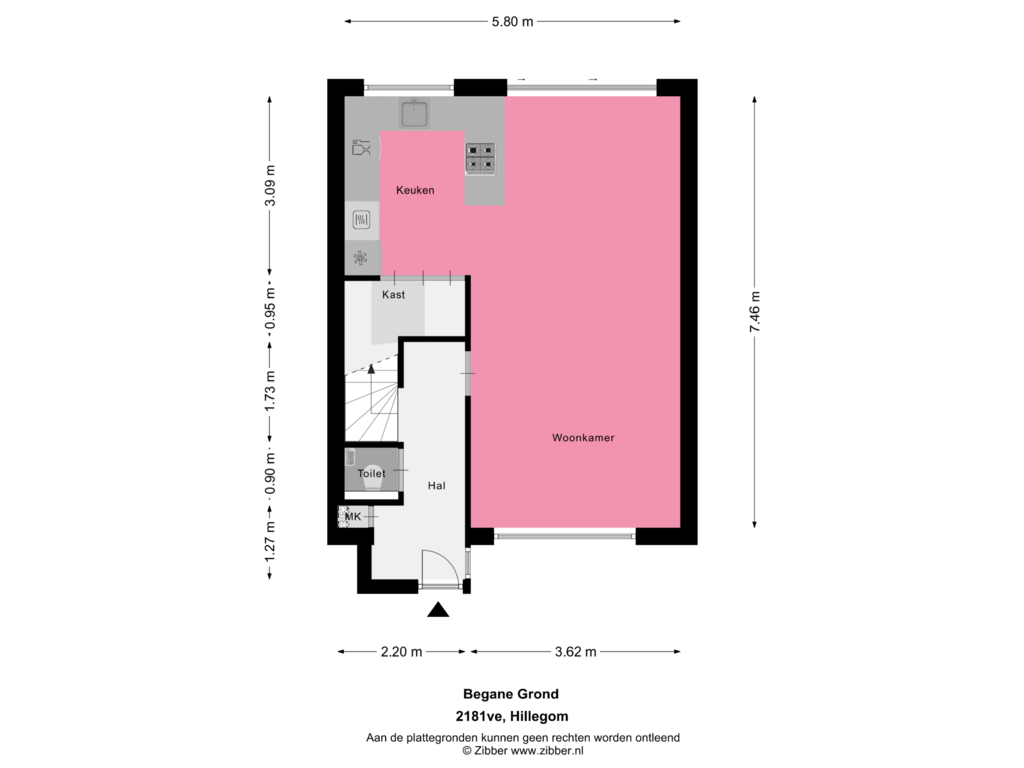 Bekijk plattegrond van Begane grond van Troelstralaan 21