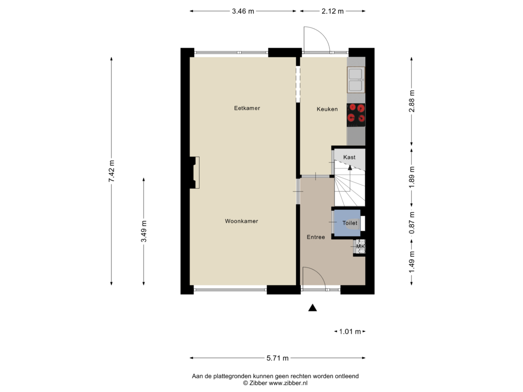 View floorplan of Begane grond of Merelstraat 13