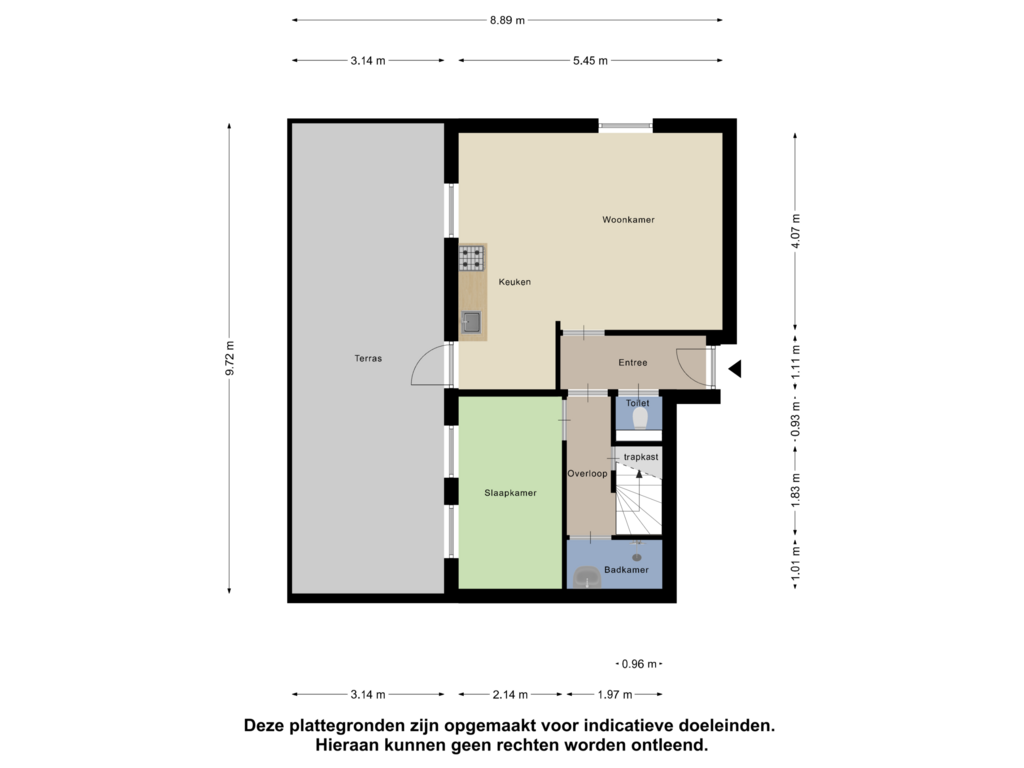 Bekijk plattegrond van Begane Grond van Concordiastraat 10-B