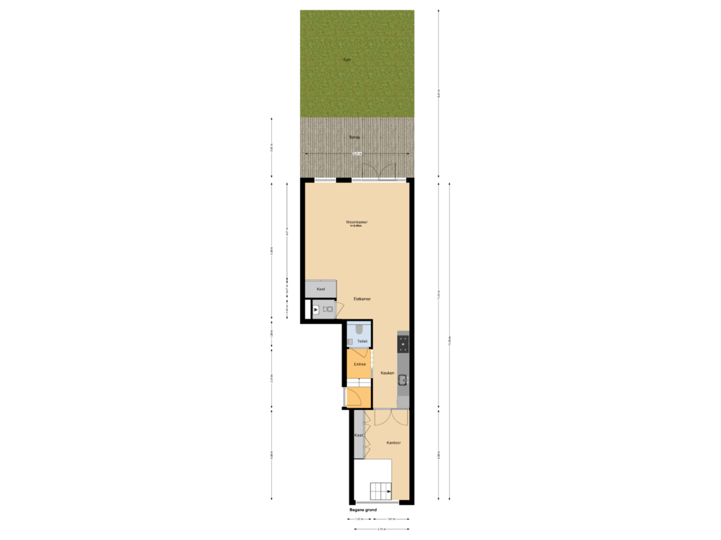 View floorplan of Begane grond of Daniël Stalpertstraat 41-A