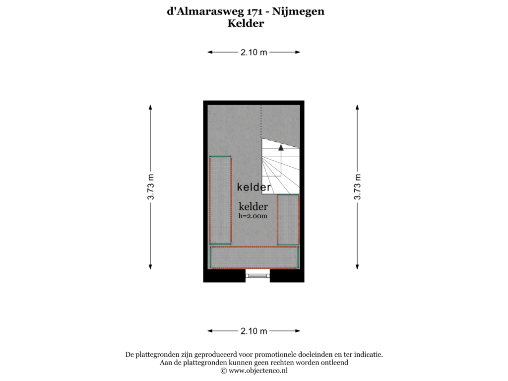 Bekijk plattegrond van Kelder van d'Almarasweg 171