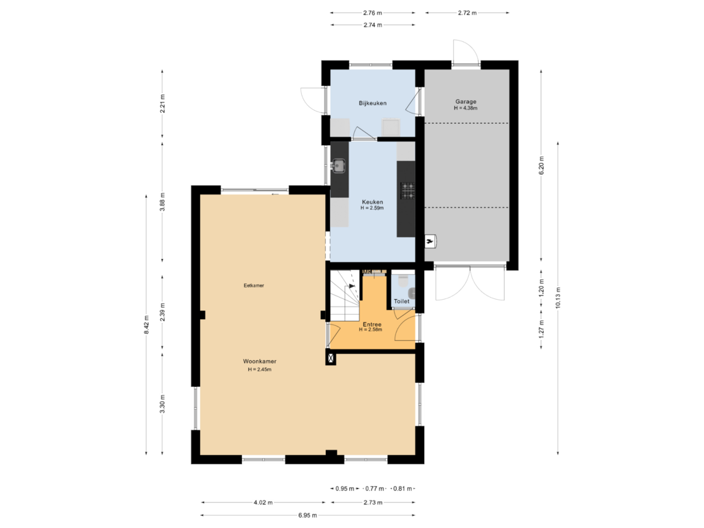 Bekijk plattegrond van Begane grond van Hazelaarlaan 7