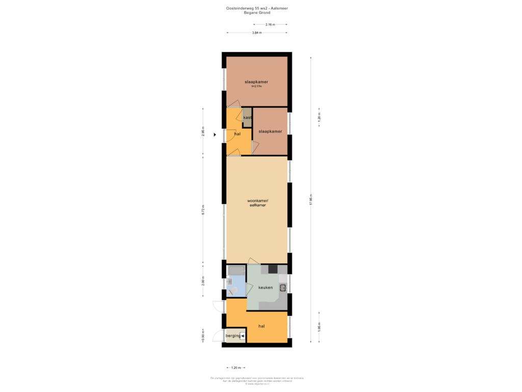 View floorplan of BEGANE GROND of Oosteinderweg 55-WS2