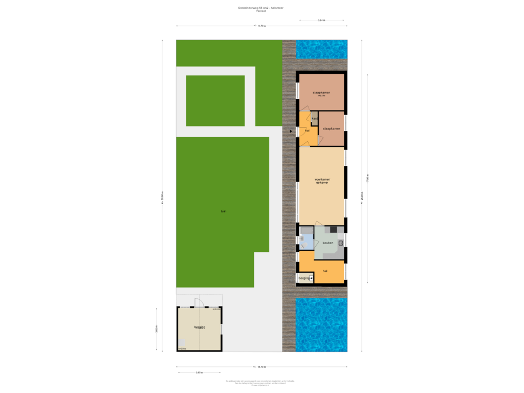 View floorplan of PERCEEL of Oosteinderweg 55-WS2