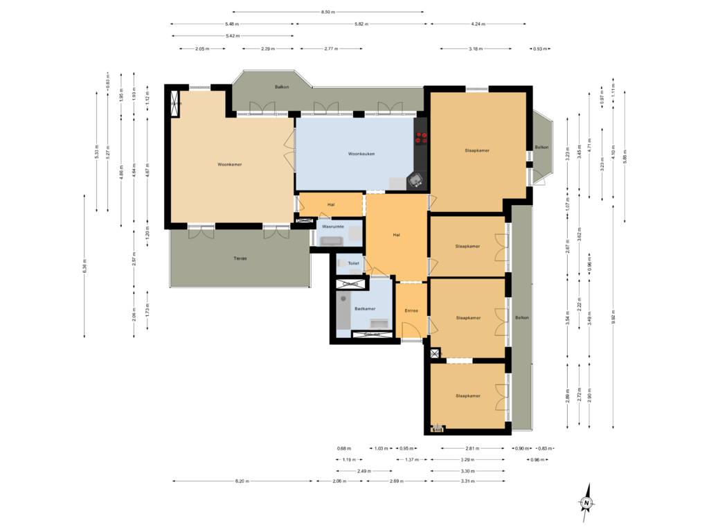 Bekijk plattegrond van Vierde verdieping van Lange Vijverberg 20-N