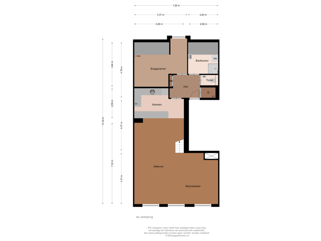 Bekijk plattegrond van 4e verdieping van Keizersgracht 691-H