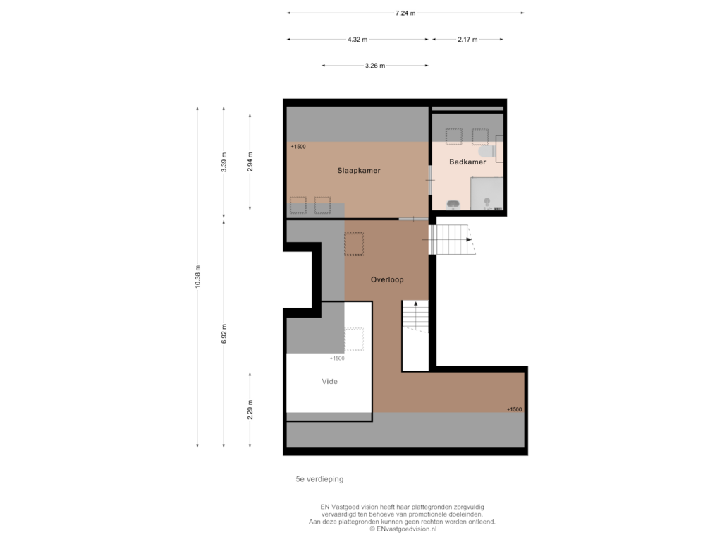 Bekijk plattegrond van 5e verdieping van Keizersgracht 691-H