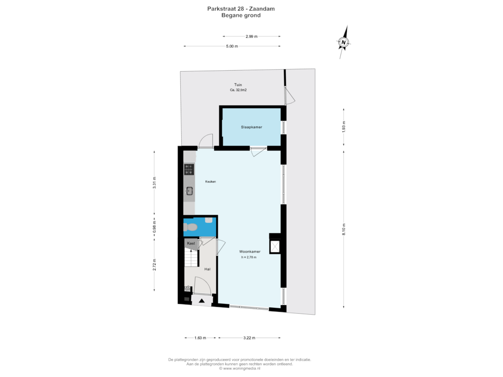 Bekijk plattegrond van Begane grond van Parkstraat 28