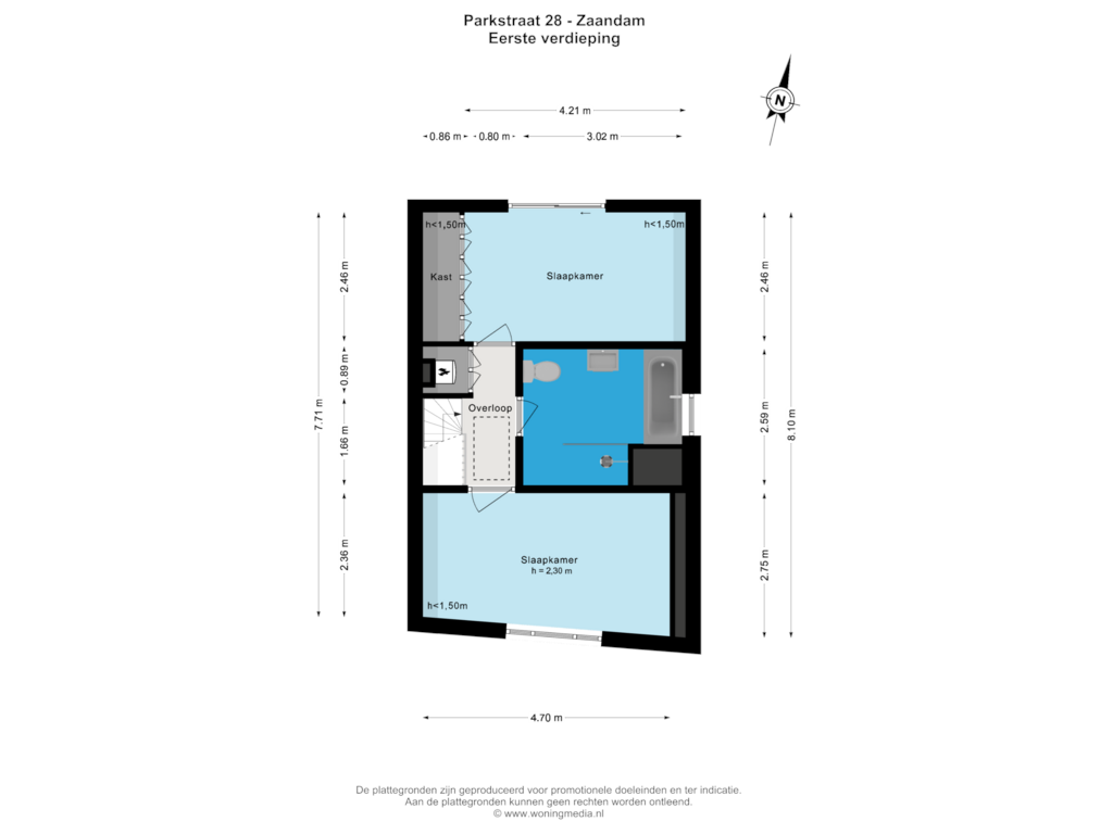 Bekijk plattegrond van Eerste verdieping van Parkstraat 28