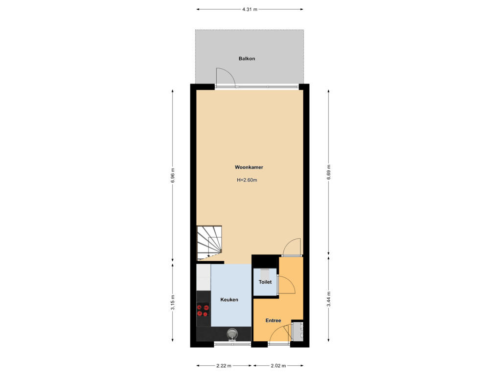 View floorplan of First floor of Antilopespoor 197