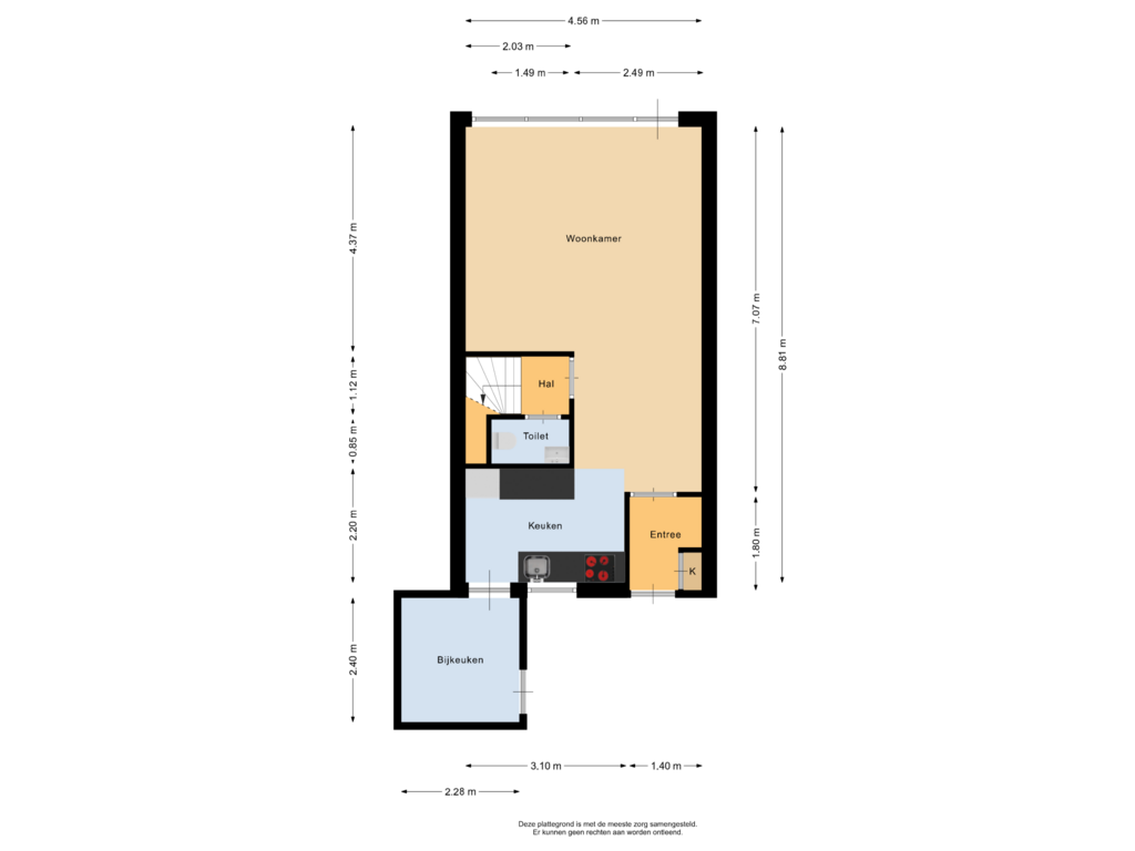 Bekijk plattegrond van Begane grond van Vordingstraat 18