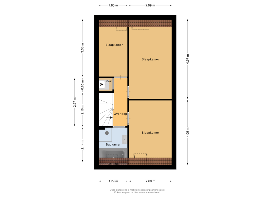 Bekijk plattegrond van Eerste verdieping van Vordingstraat 18