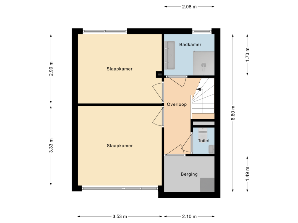 View floorplan of 2e Verdieping of Plataanhout 84