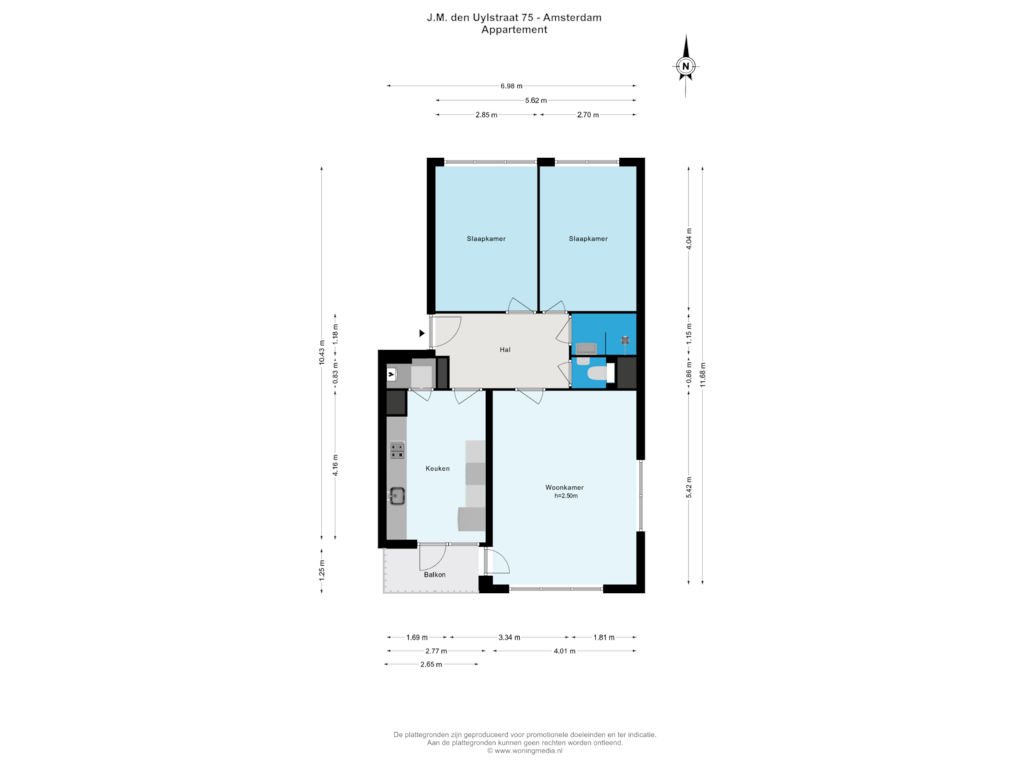 Bekijk plattegrond van Appartement van J.M. den Uylstraat 75