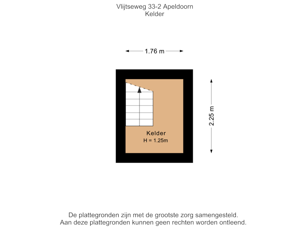 View floorplan of Kelder of Vlijtseweg 33-2