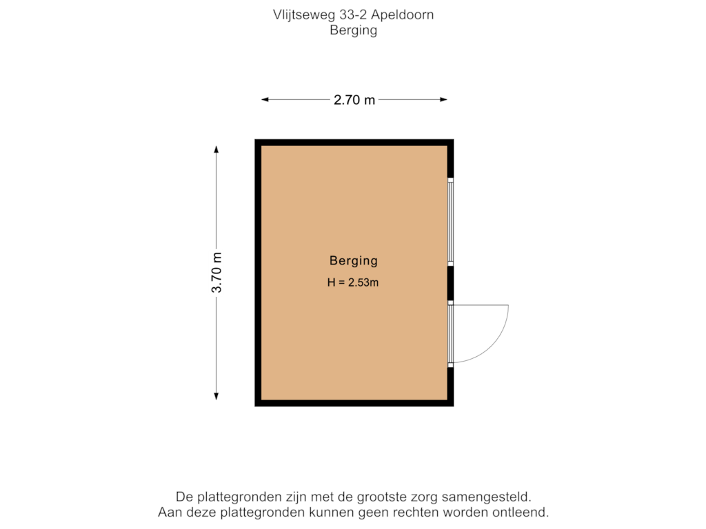 View floorplan of Berging of Vlijtseweg 33-2