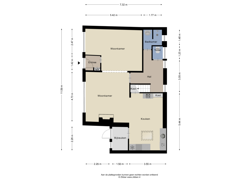 Bekijk plattegrond van Begane Grond van Tsjerkebuorren 15