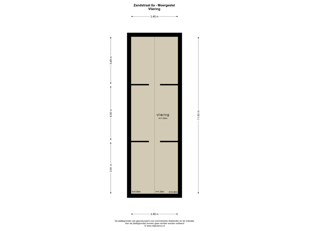 Bekijk plattegrond van Vliering van Zandstraat 6-A