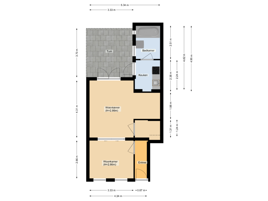 View floorplan of First floor of Javastraat 16