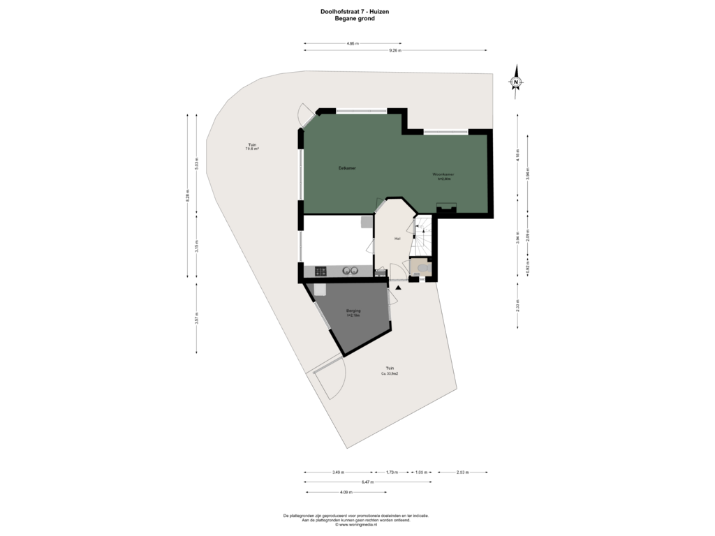 Bekijk plattegrond van Begane grond van Doolhofstraat 7