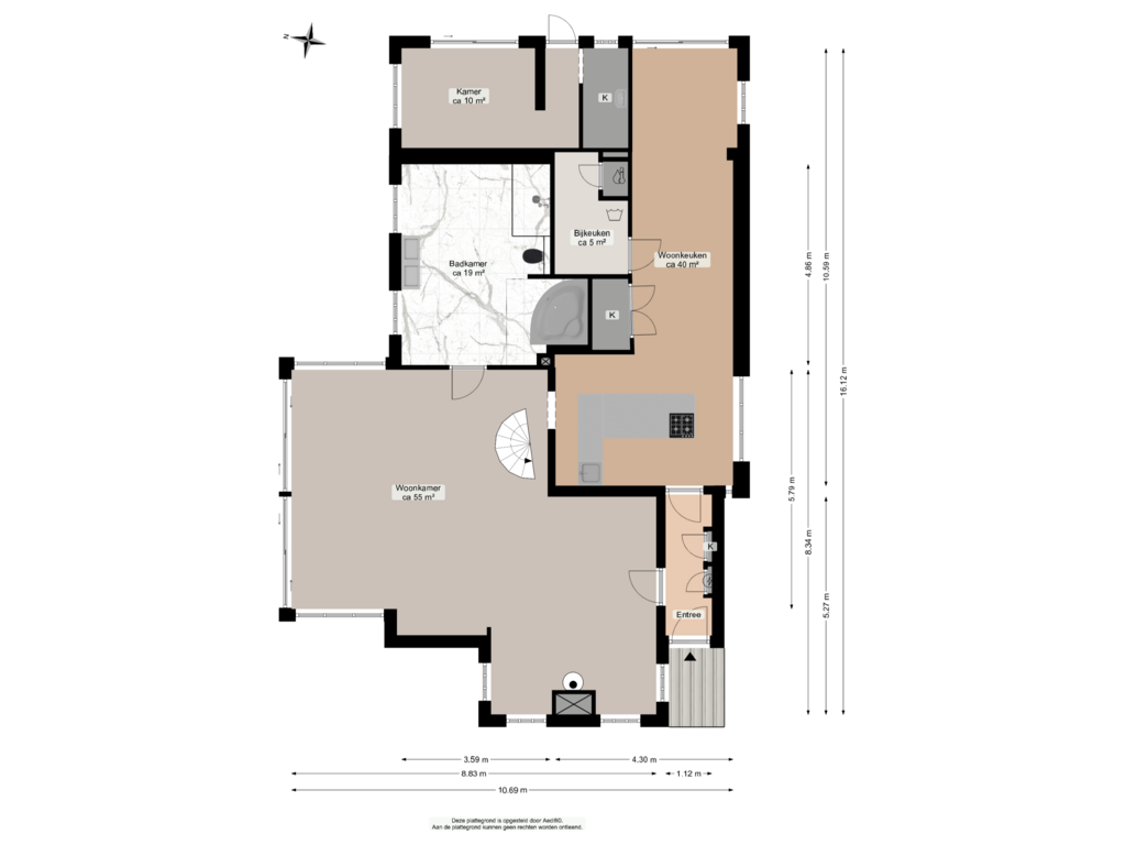 View floorplan of Begane grond of Langewijk 22