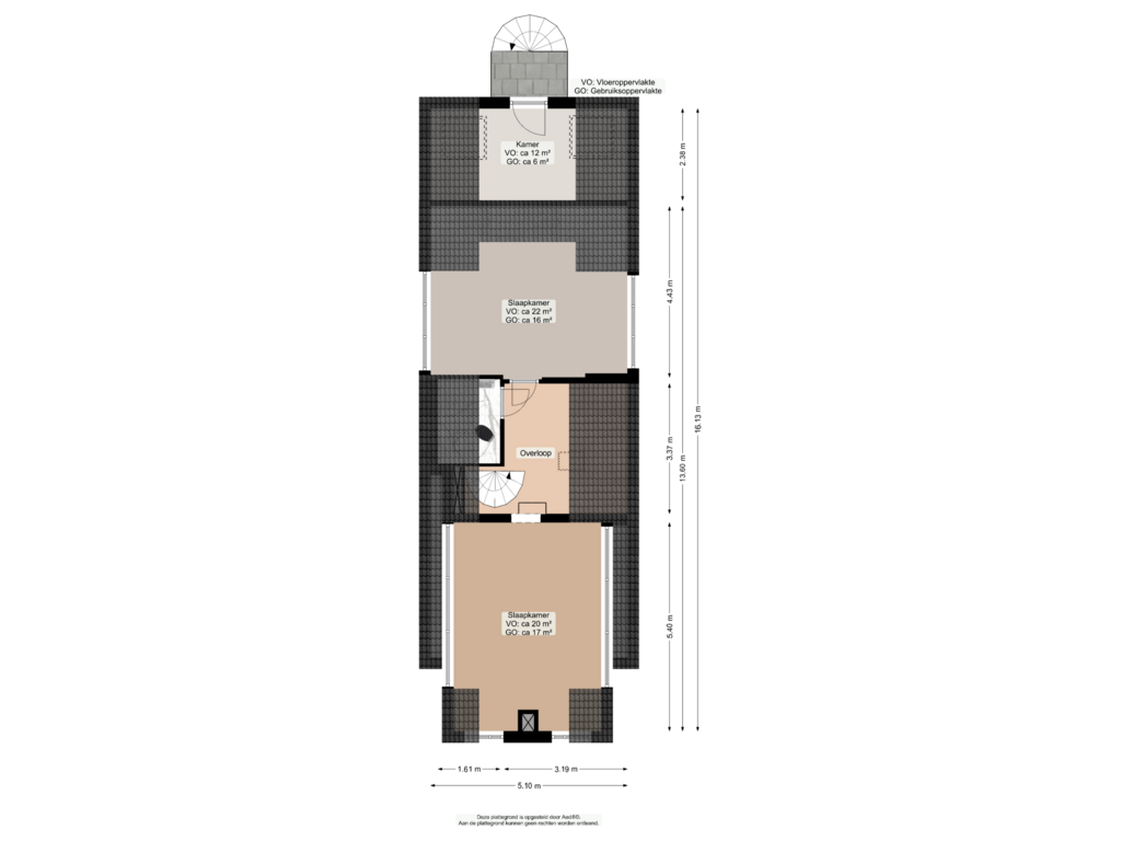 View floorplan of Eerste verdieping of Langewijk 22