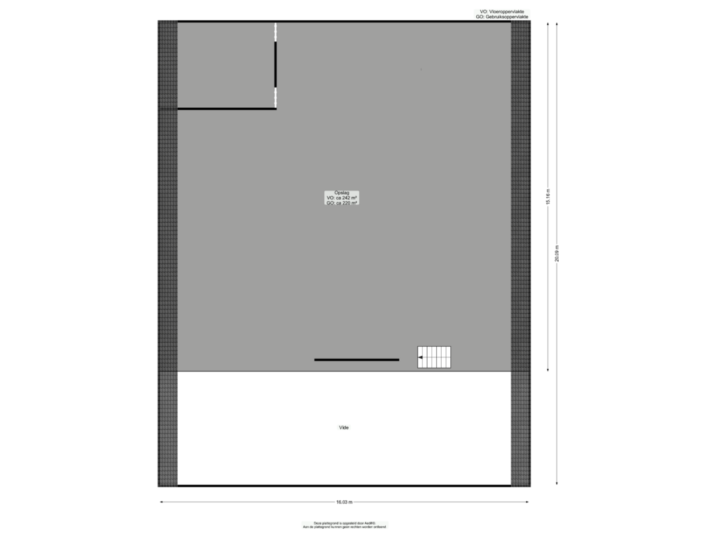 View floorplan of Loods verdieping of Langewijk 22