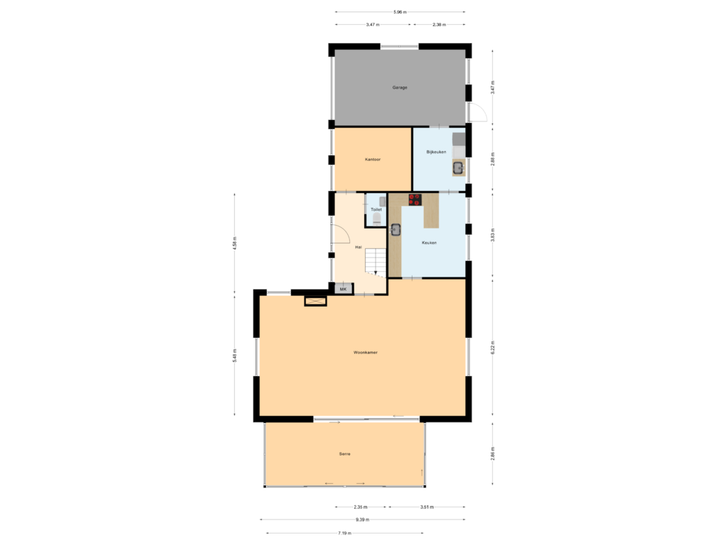 Bekijk plattegrond van Begane Grond van Herenweg 32