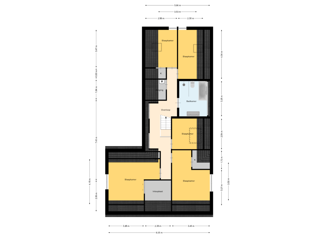 Bekijk plattegrond van 1e Verdieping van Herenweg 32