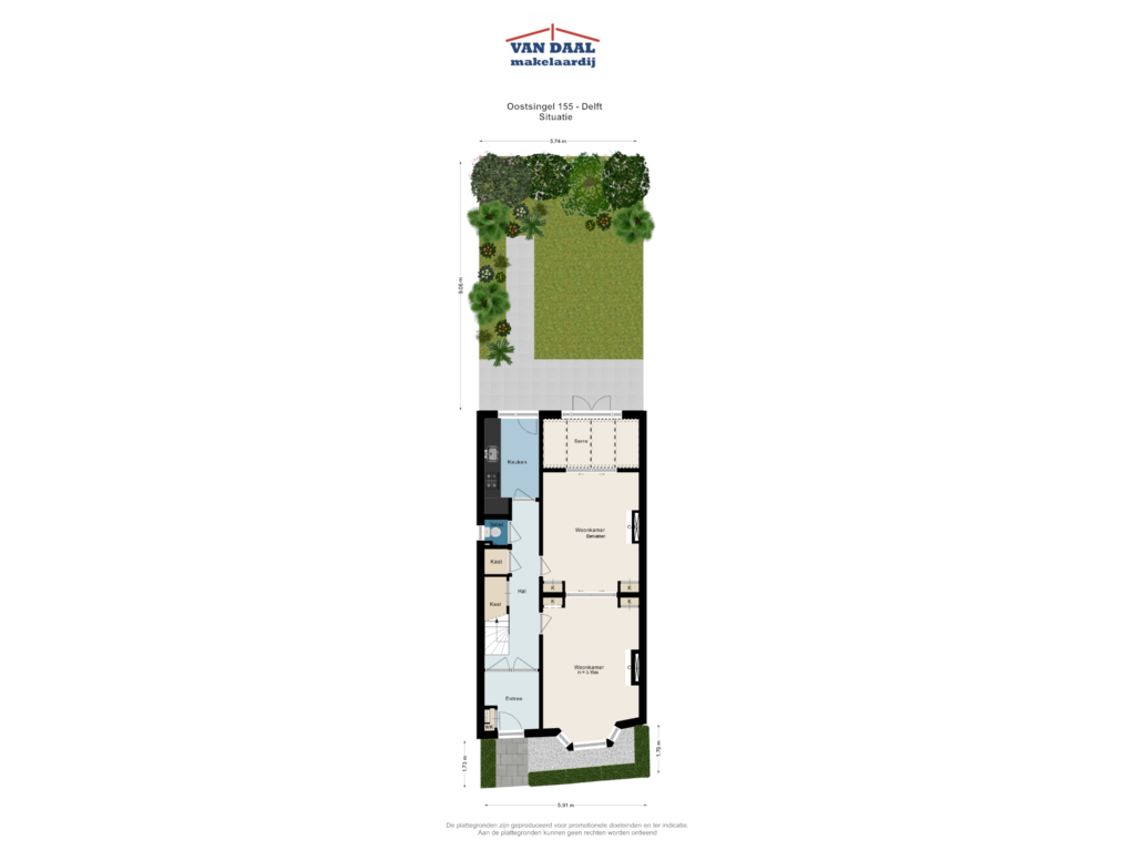 Bekijk plattegrond van Situatie van Oostsingel 155