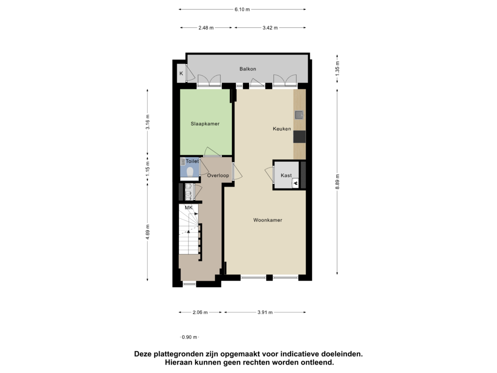 Bekijk plattegrond van Eerste Verdieping van Jan den Haenstraat 25-2