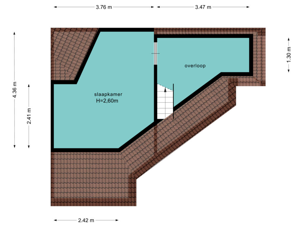 Bekijk plattegrond van Zolder verdieping van Lijsterweg 27-A