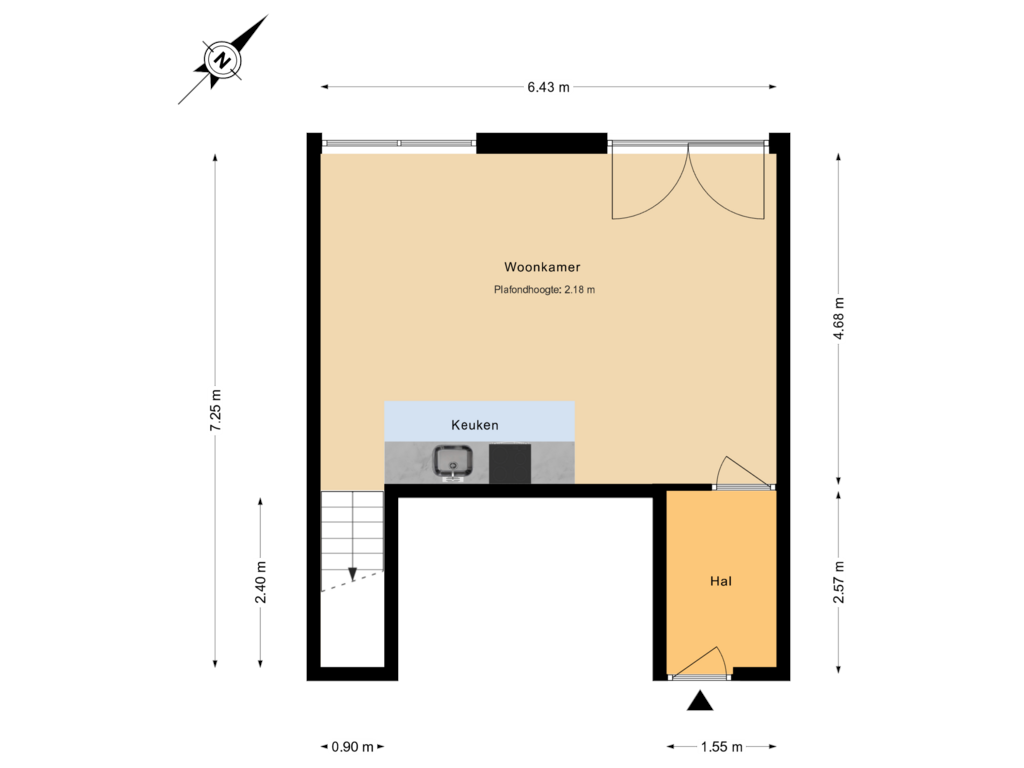 Bekijk plattegrond van Begane Grond van Tochtstraat 5-C