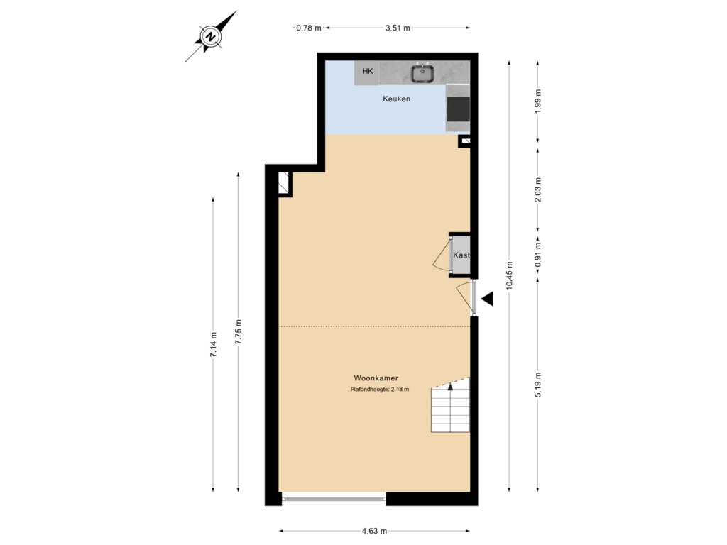 Bekijk plattegrond van Begane Grond van Tochtstraat 5-D