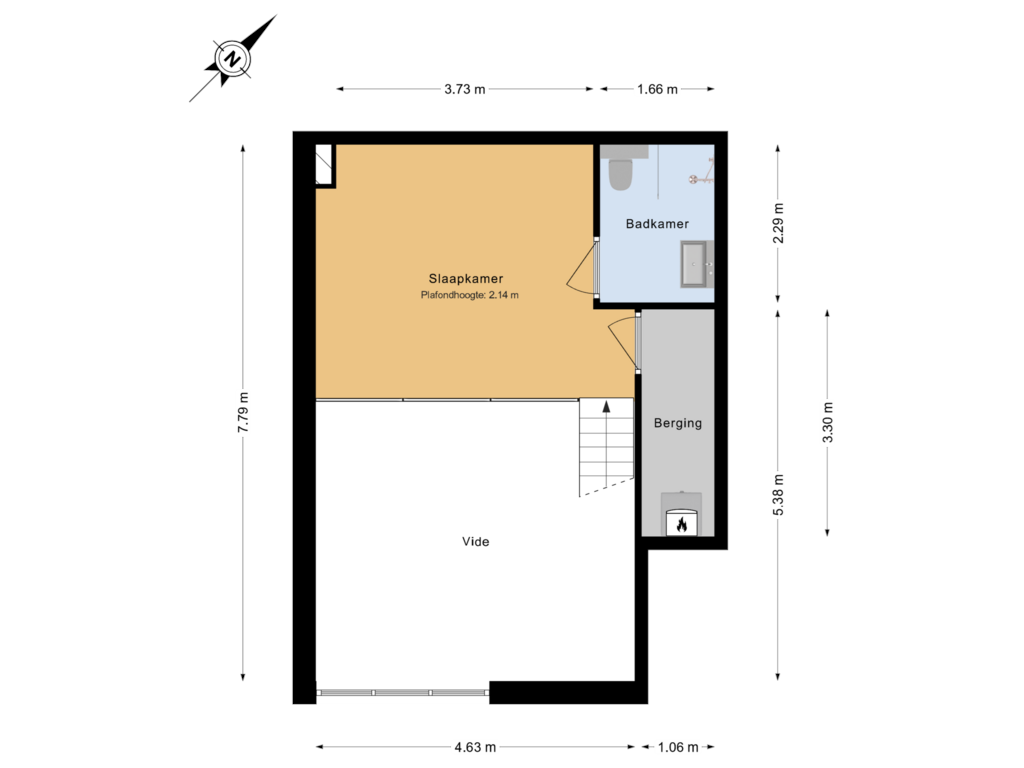 Bekijk plattegrond van Entresol van Tochtstraat 5-D