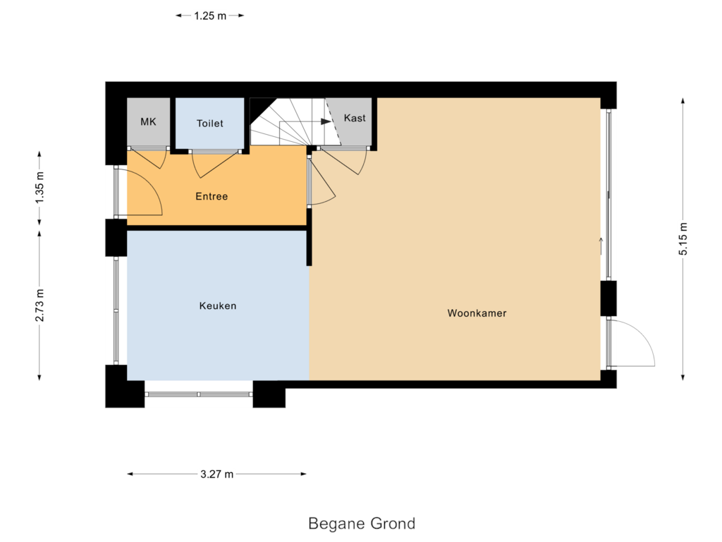 Bekijk plattegrond van Begane Grond van Elandenburg 74