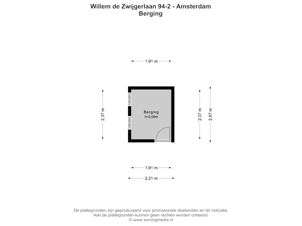 Bekijk plattegrond van Berging van Willem de Zwijgerlaan 94-2