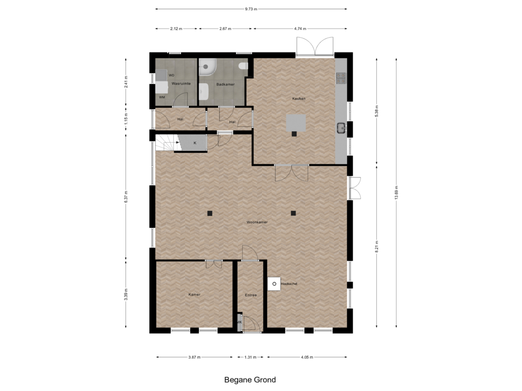 Bekijk plattegrond van Begane Grond van Dorpsstraat 117