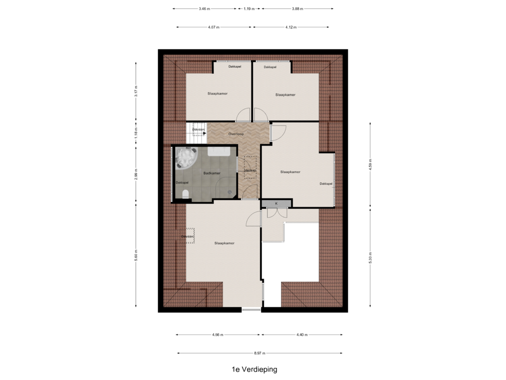 Bekijk plattegrond van 1e Verdieping van Dorpsstraat 117