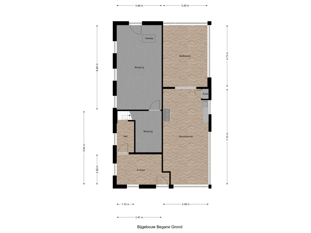 Bekijk plattegrond van Bijgebouw Begane Grond van Dorpsstraat 117