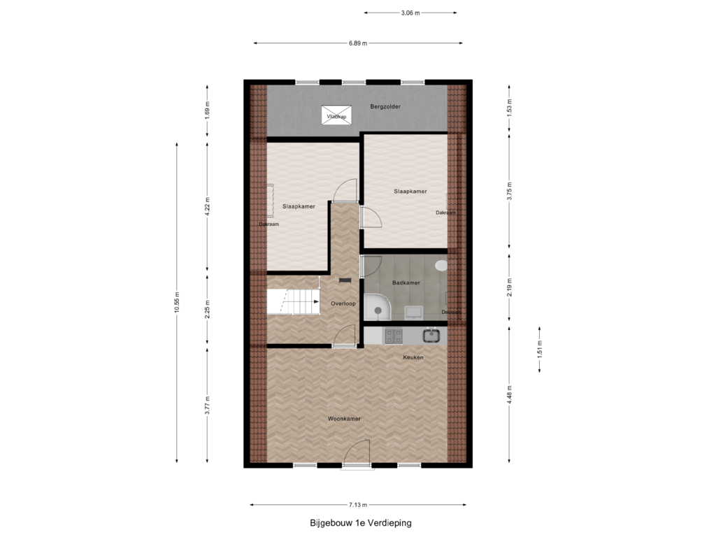 Bekijk plattegrond van Bijgebouw 1e Verdieping van Dorpsstraat 117