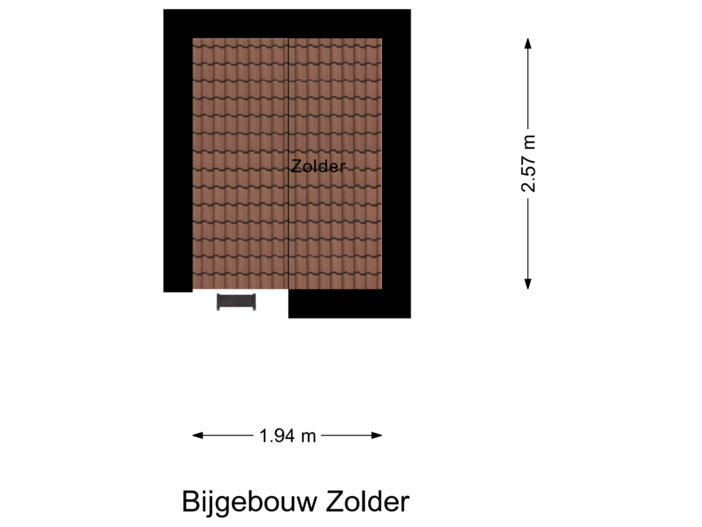 Bekijk plattegrond van Bijgebouw Zolder van Dorpsstraat 117