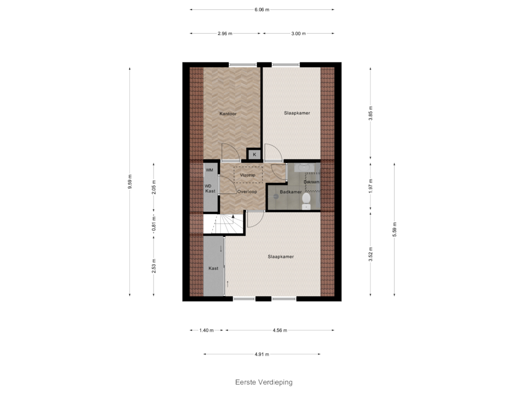 View floorplan of Eerste Verdieping of Lepelaar 40