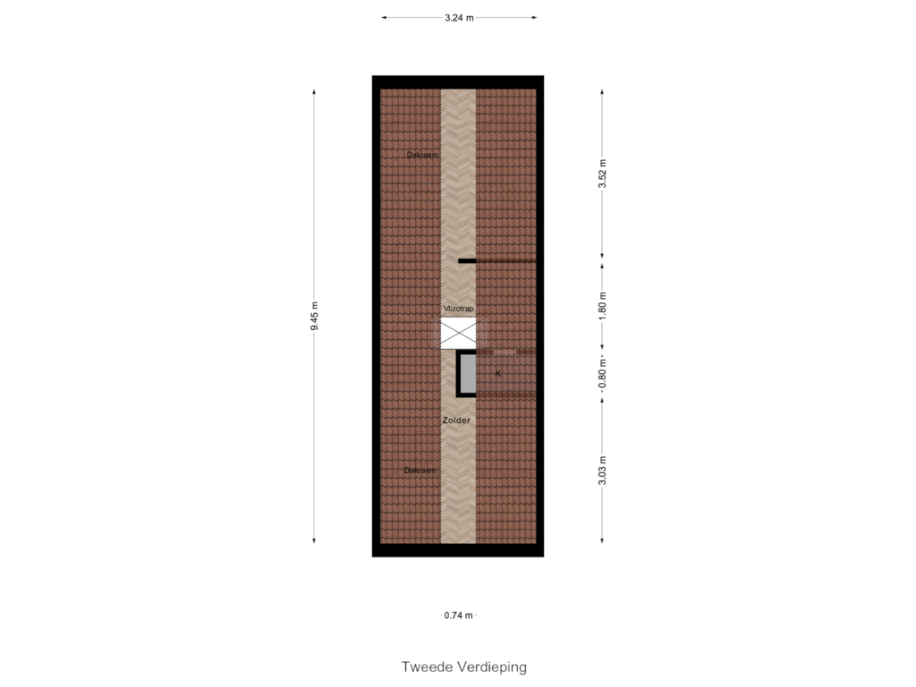 View floorplan of Tweede Verdieping of Lepelaar 40