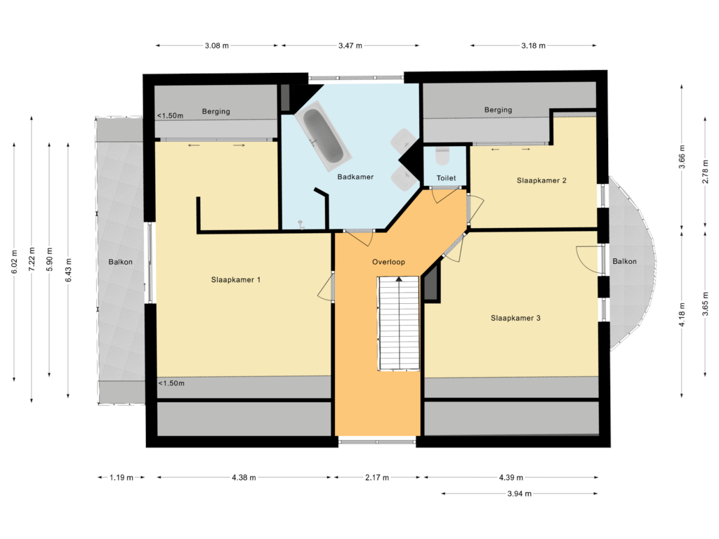 Bekijk plattegrond van Eerste verdieping van Poelruiter 7