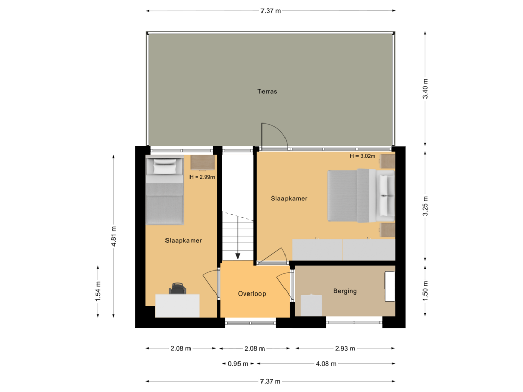 Bekijk plattegrond van Eerste verdieping van Van Oldenbarneveltstraat 4