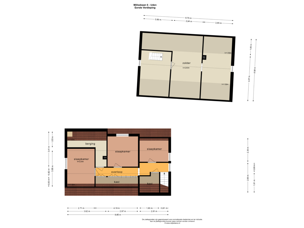 View floorplan of Eerste Verdieping of Millsebaan 6