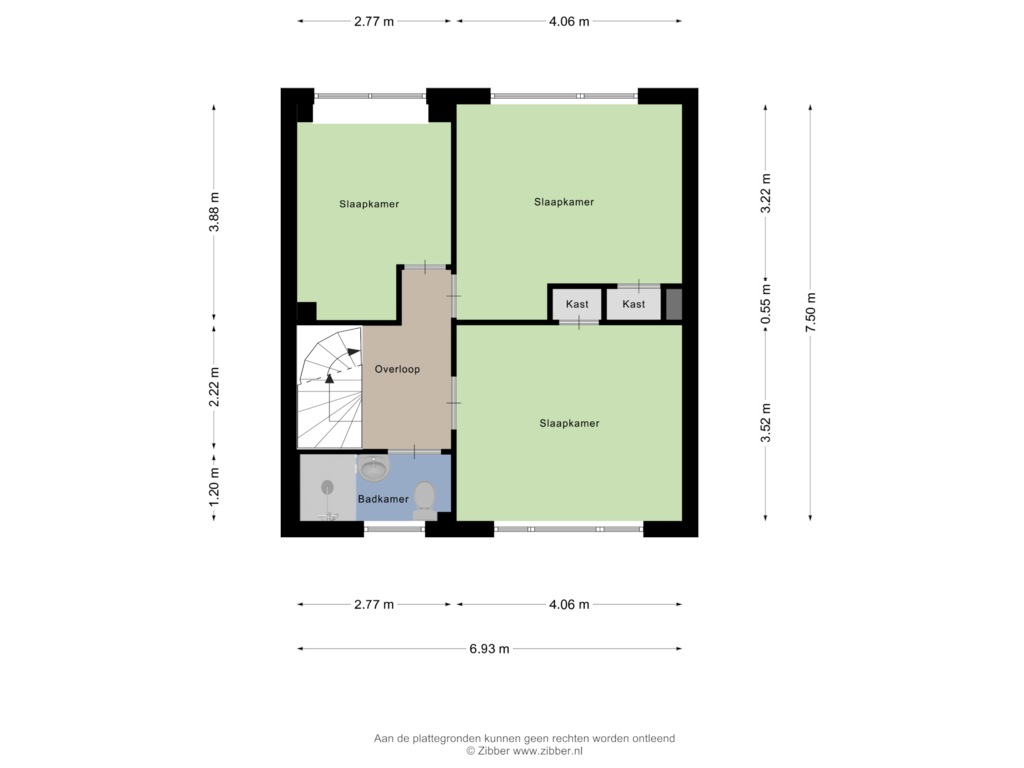 Bekijk plattegrond van Eerste Verdieping van Hertogstraat 4-A