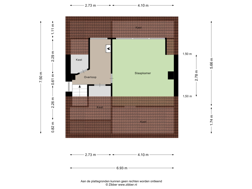 Bekijk plattegrond van Tweede Verdieping van Hertogstraat 4-A