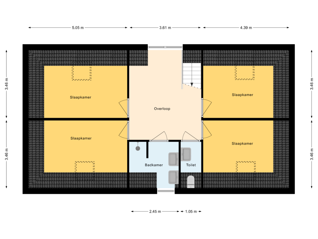 Bekijk plattegrond van 2e Verdieping van Veldstraat 8